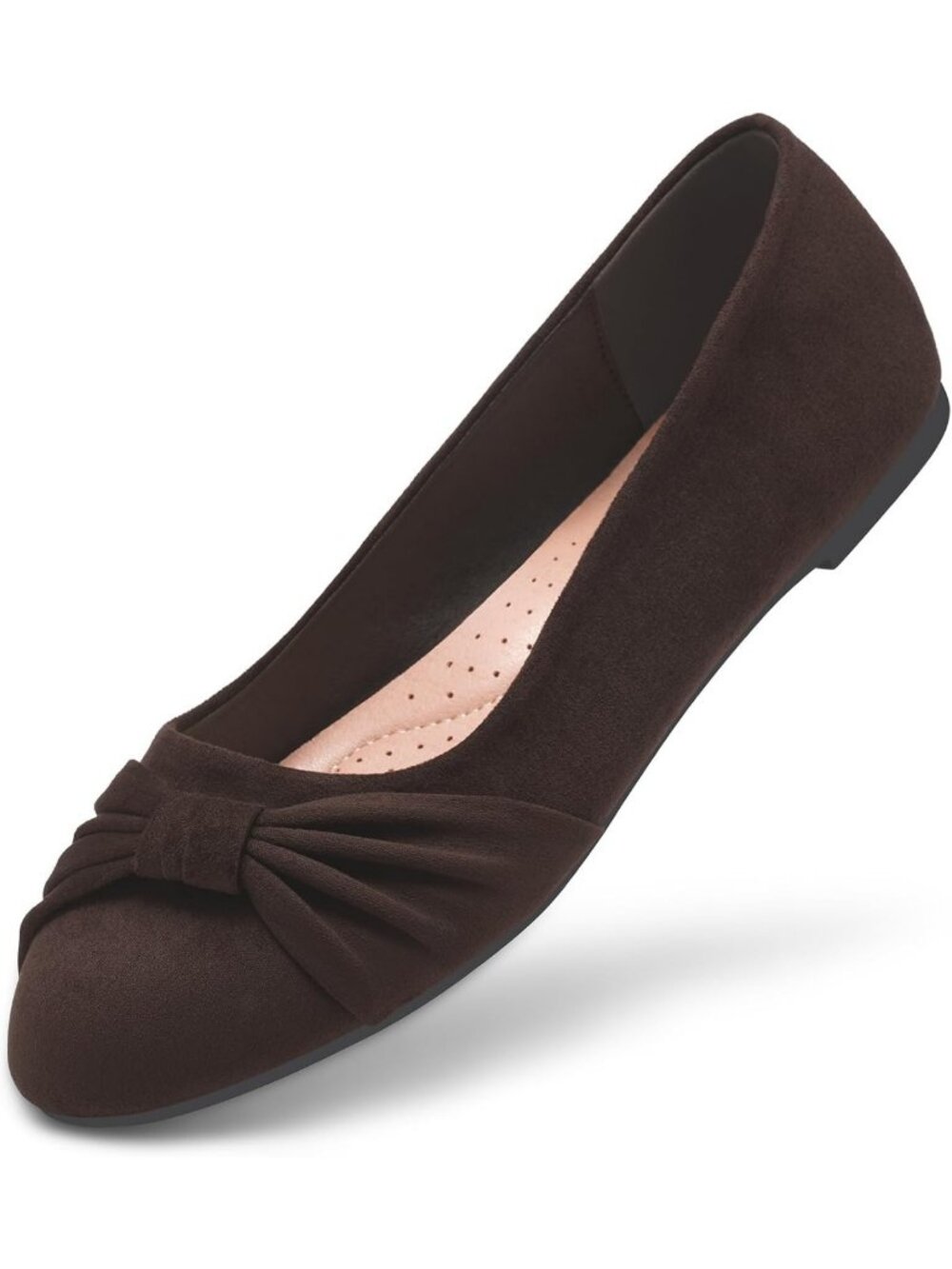 Stylish Faux Suede Ballet Flats for Women - Comfortable Slip-On Walking Shoes